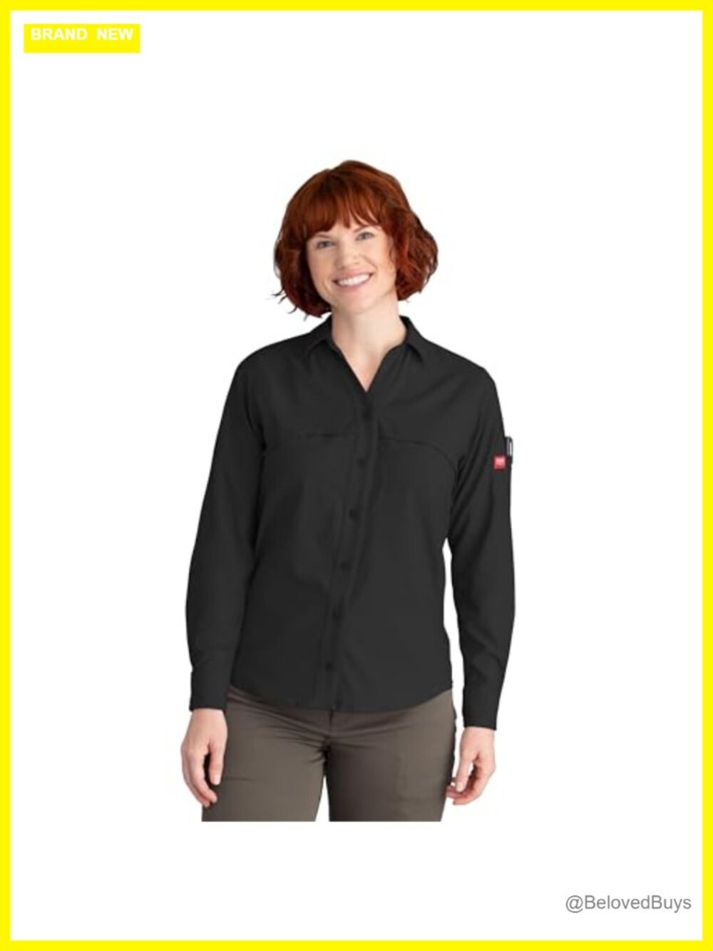 Women's Cooling Long Sleeve Work Shirt UPF 50 Stretch Button-Down
